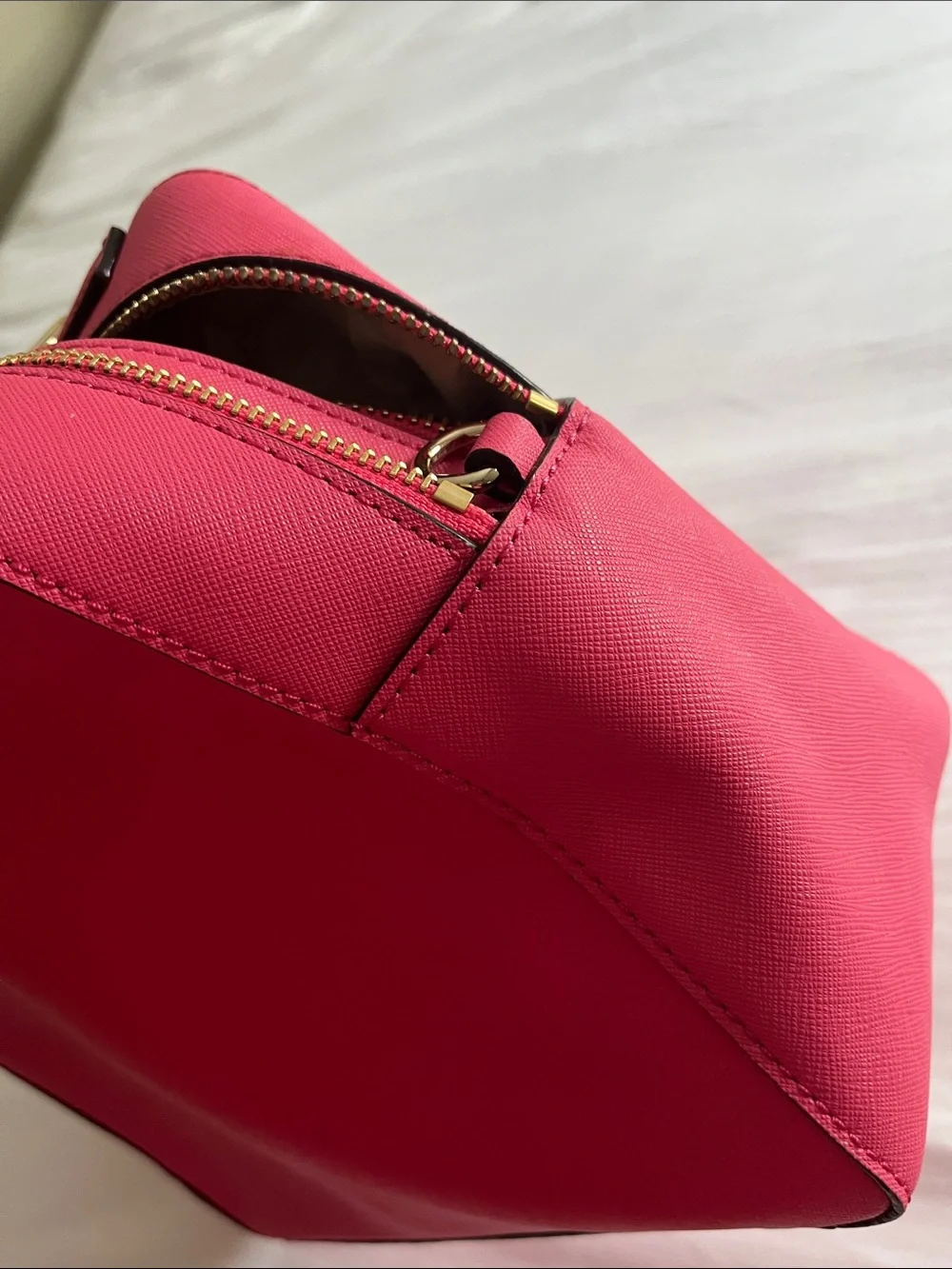 kate spade Bright Pink Saffiano Satchel with Gold Hardware